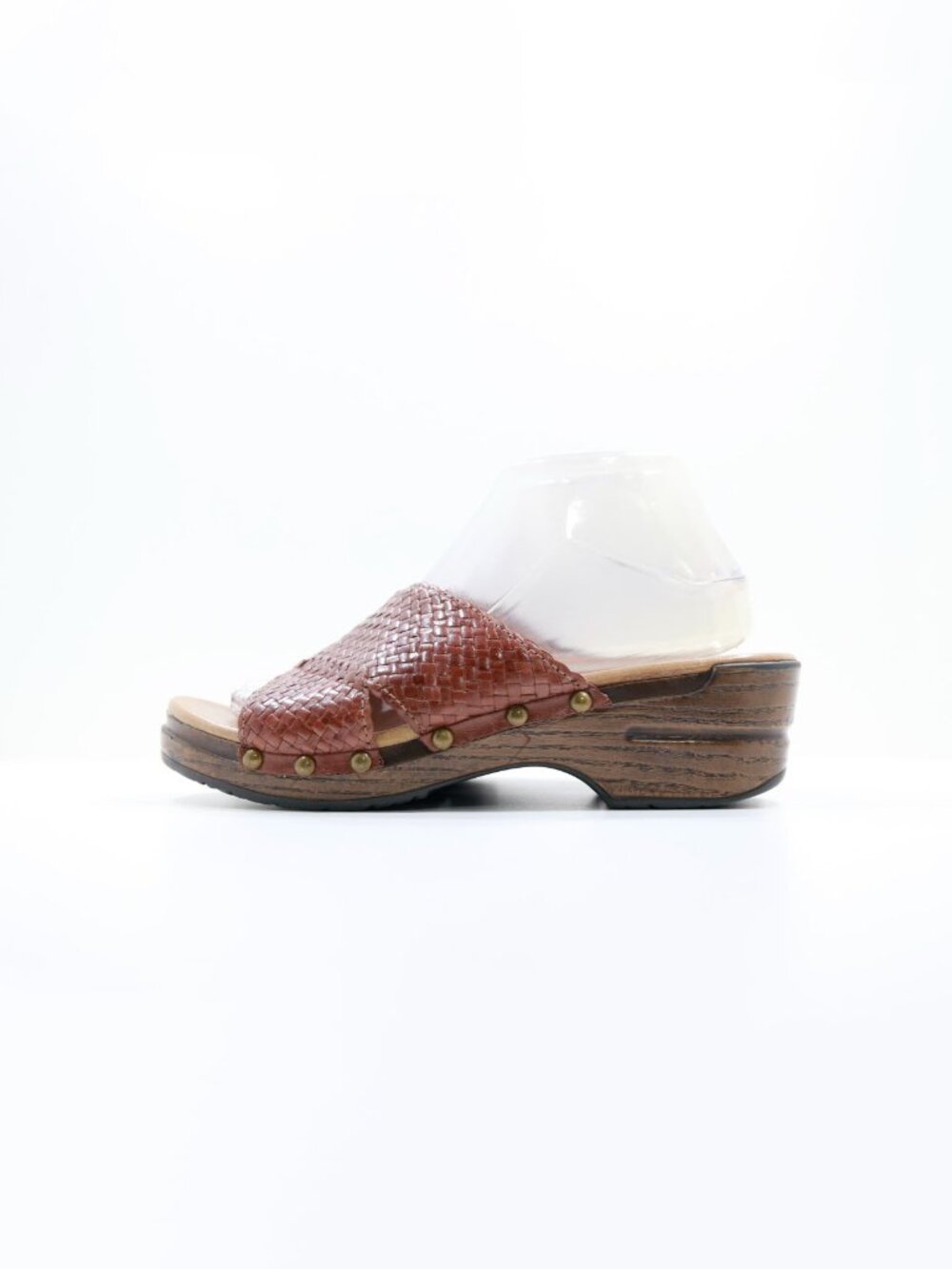Dansko Mila Brown Woven Leather 2" Wedge Heel Chunky Sandals - 9.5/EU 40